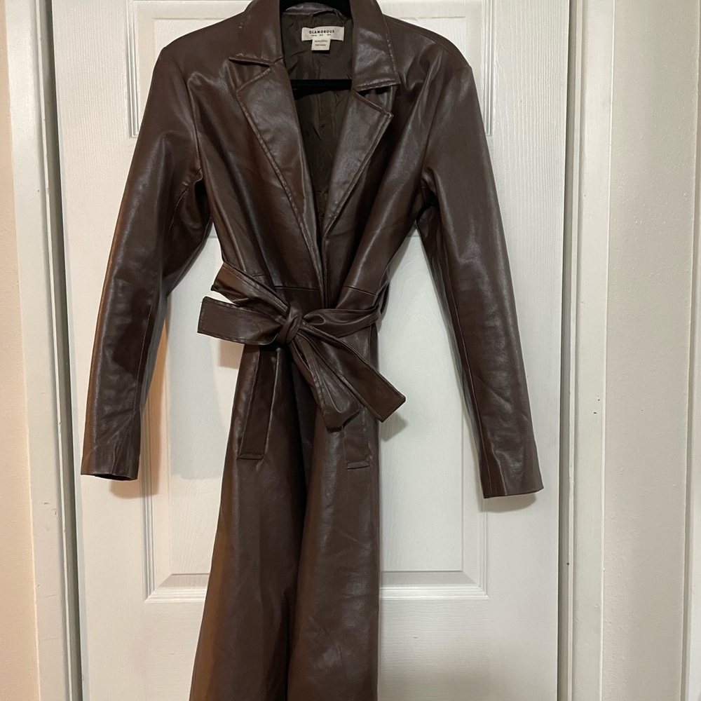 Glamorous Dark Brown Faux Leather Jacket